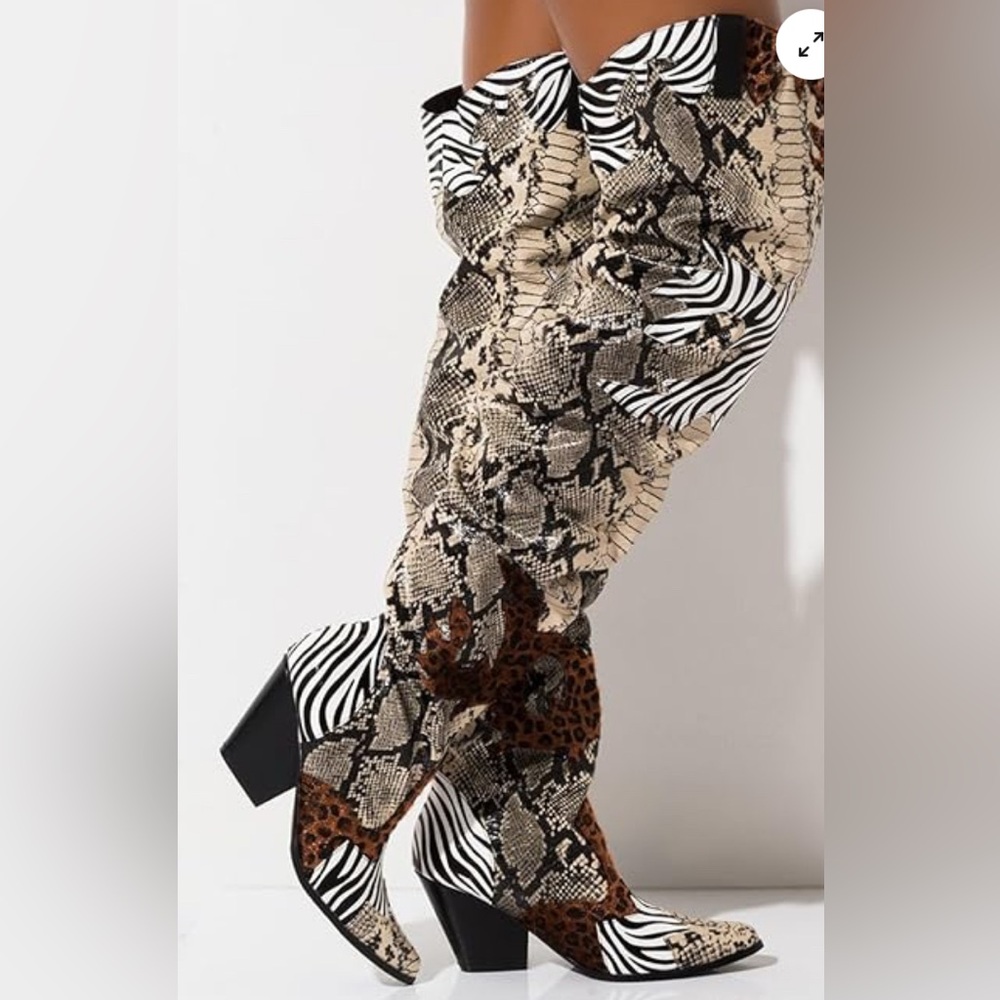 Snakeskin and Zebra Print Women's Boots